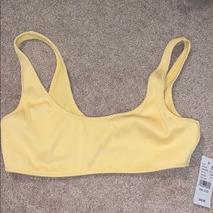 PacSun yellow ribbed sports style bikini top
